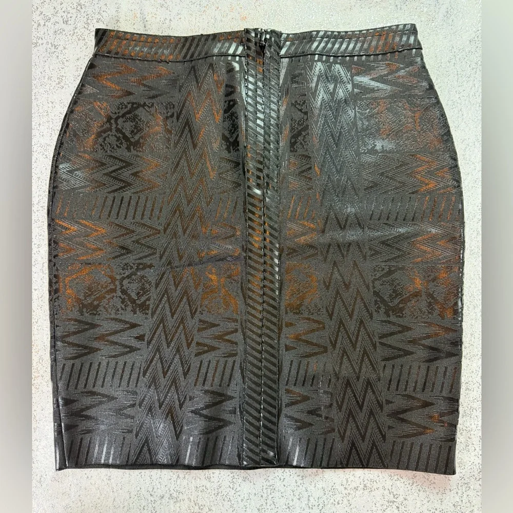 Deb Shops Black Jacquard Stretch Pencil Skirt XL